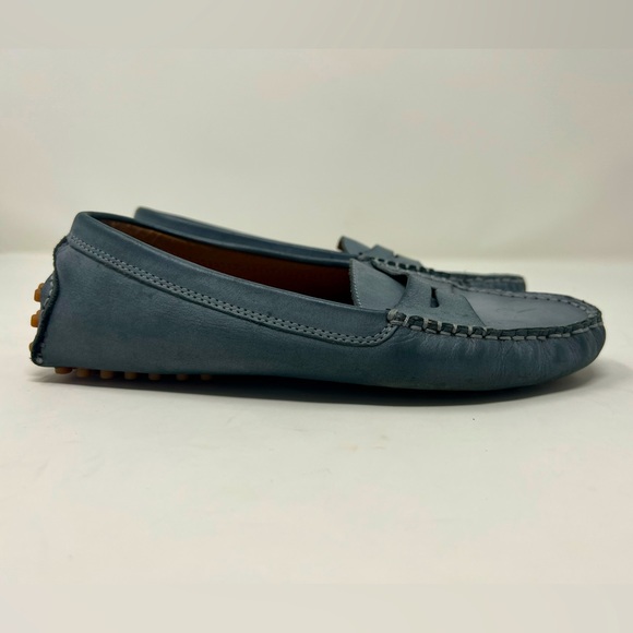 J Jill Blue Leather Driving Loafers Size 7 Slip On Comfort Walking Shoes - Picture 5 of 14